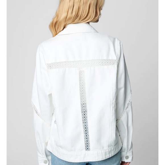 (A8) Blank NYC Infinite Toad Denim Jean Jacket, White, Size Large, NWT - Picture 5 of 12